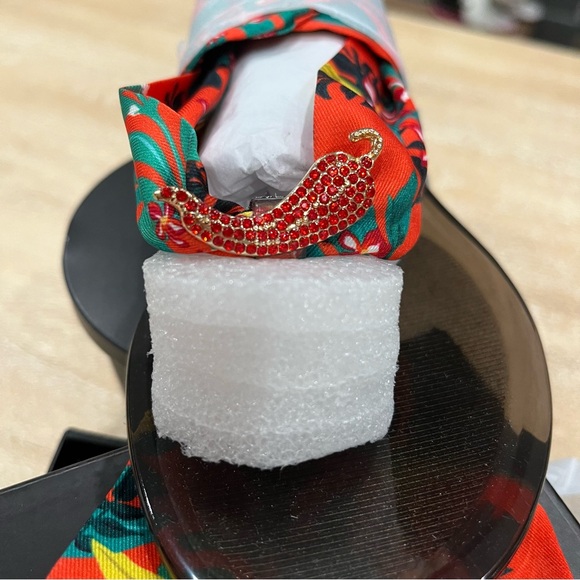 INC Malana Multicolor Scarf Tie Slip On Thong Red Chili Pepper Flat Sandals NWB - Picture 6 of 7